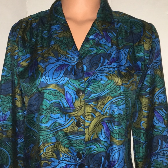 Notations Tops - Vintage Silky Abstract Notations Secretary Blouse